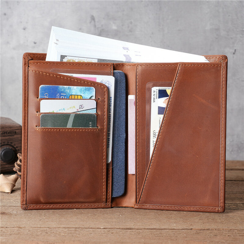 Porte-cartes en cuir véritable pour hommes, porte-cartes de visite, porte-cartes d'identité, étui pour cartes de crédit, portefeuille pour hommes, porte-monnaie à la mode