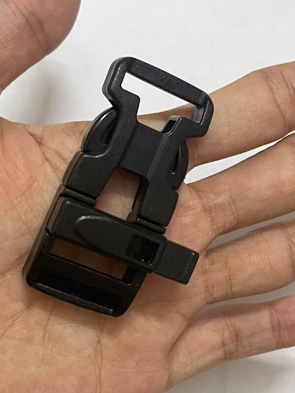 Nero 3/4 "fibbia per fischietto a sgancio rapido Paracord braccialetti di sopravvivenza chiusura in plastica Clip con fibbia a compressione