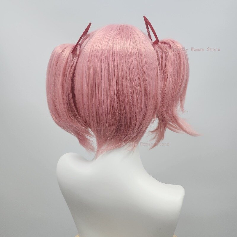Parrucca Kaname Madoka e accessori per capelli Puella Magi Madoka Magica parrucca Cosplay parrucca interna in rete rosa di seta ad alta temperatura