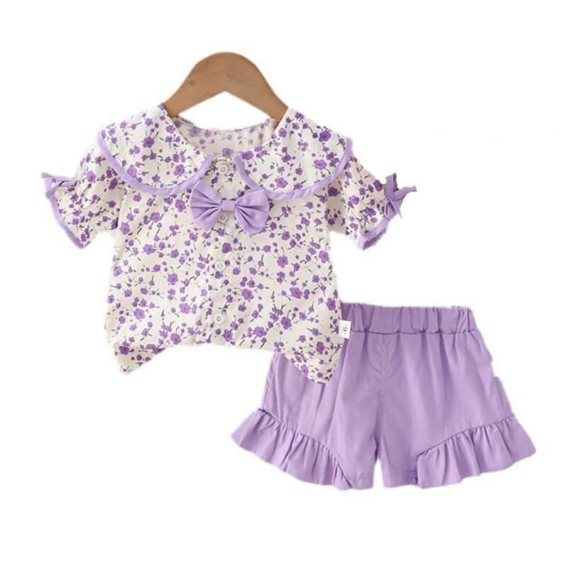 Setelan baju bayi perempuan mode musim panas baru 2 potong/Set kostum baju balita kasual baju olahraga anak