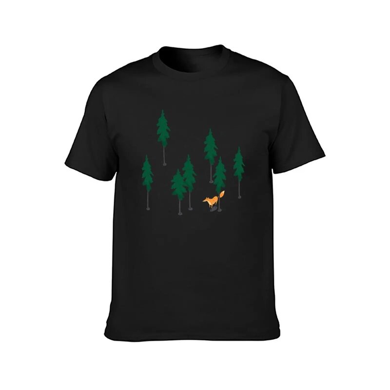 숲속의 여우. 남성용 그래픽 티셔츠