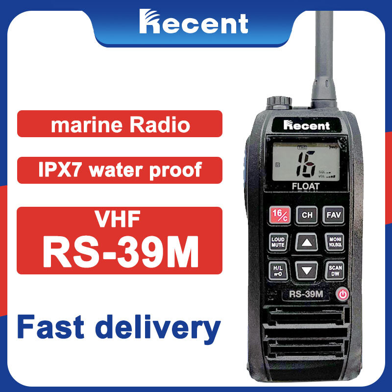 Recent RS-39M Radio morskie VHF Wyświetlacz LCD Wodoodporny potrójny zegarek Automatyczne skanowanie Redukcja szumów Interphone RS39M