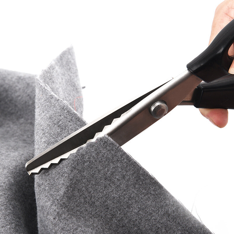 ตัดเย็บ23.5ซม.Zig Zag ตัดเย็บเสื้อผ้าหนังหัตถกรรมผ้า Shear Pinking Scissor สิ่งทอ DENIM DIY เครื่องมือเบาะ