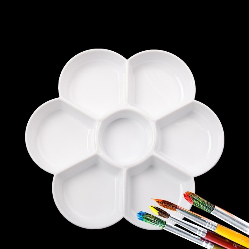 Flower Shaped Plastic Palette Painting Dish Tray Mixing Palettes For Oil Acrylic Watercolor Gouache Paleta De Pintura 2022