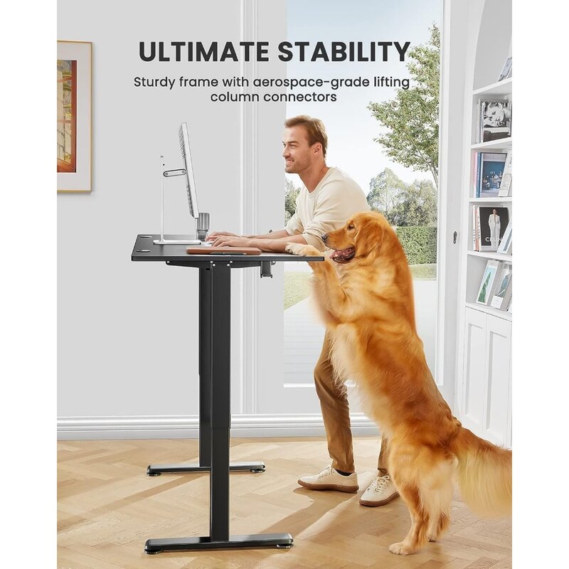 โต๊ะพับได้ไฟฟ้าปรับความสูงได้ตั้งโต๊ะขนาด55X28นิ้วโต๊ะสำนักงานบ้านคอมพิวเตอร์หน่วยความจำ (สีดำ)