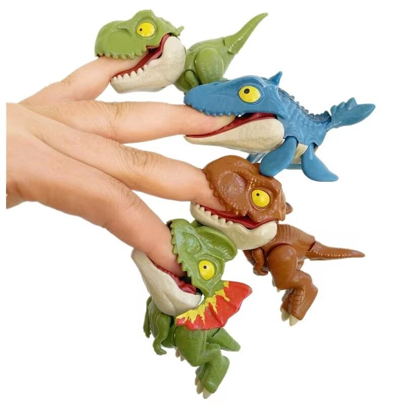 Finger Dinosaur Tricky Tyrannosaurus Model mordere la mano Fidget Mosasaurus Jurassic Dino Toy for Children Dino giunti mobili regalo
