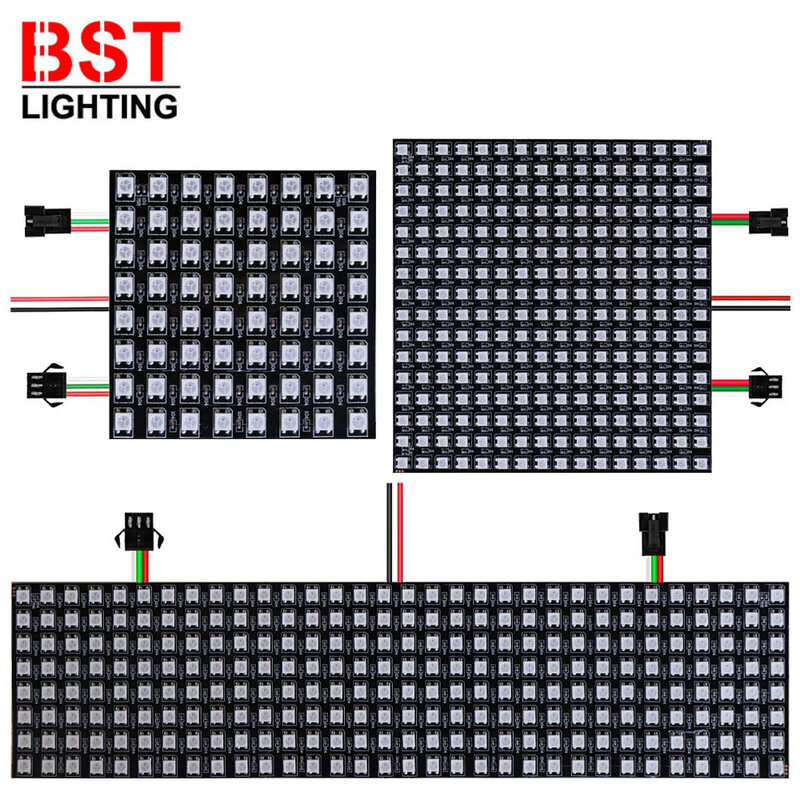 Panel de luz LED Digital Flexible, Panel de luz direccionable individualmente WS2812IC 8x8 16x16, módulo de pantalla Matrix DC5V