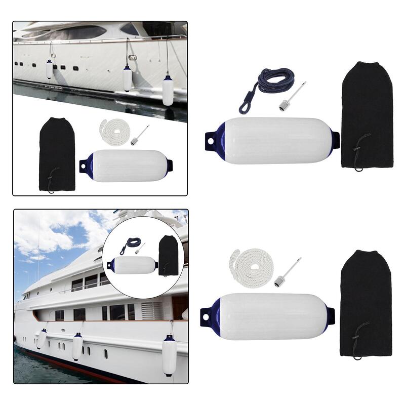 2PCS Marine Boat fenders for docking Inflatable Anti Collision Ball Boat Accessories Buoys Protector Boat Bumperss with Rope