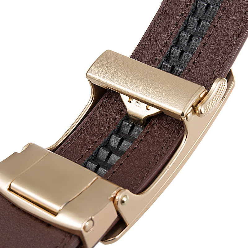 NEW Cowskin Belt Men Top Quality Leather Belts Strap Male Metal Automatic Buckle Belt For Men Designer Luxury Cinturones B1552