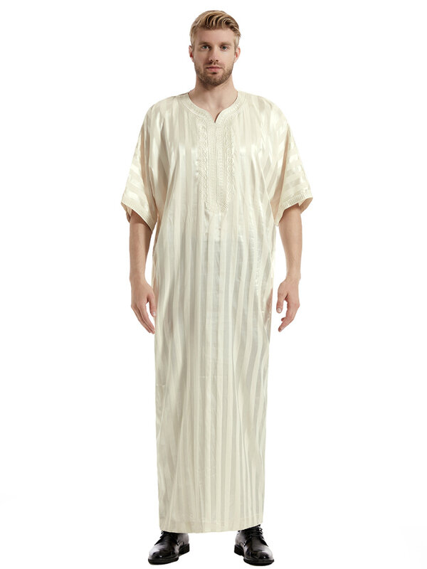Eid Ramadan Muslim Men Jubba Thobe Islamic Abaya Dress Kimono Long Robe Saudi Musulman Thawb Caftan Abayas Jubah Dubai Arab 2023