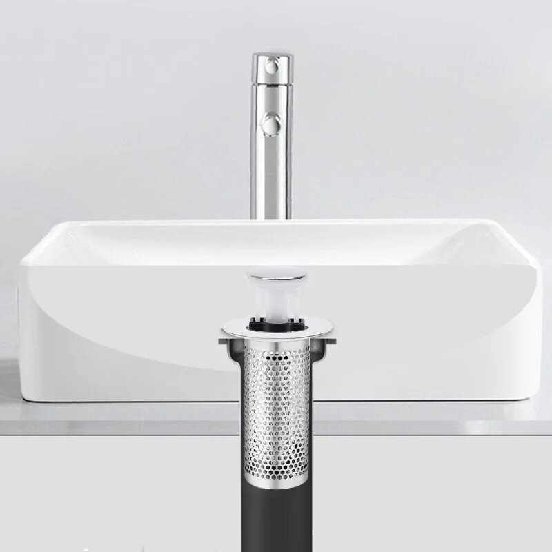 Bathroom Sink Stopper Stainless Steel Floor Drain Filter Washbasin Protector Cover Plug Hair Catcher Bathtub Basin Sink Strainer