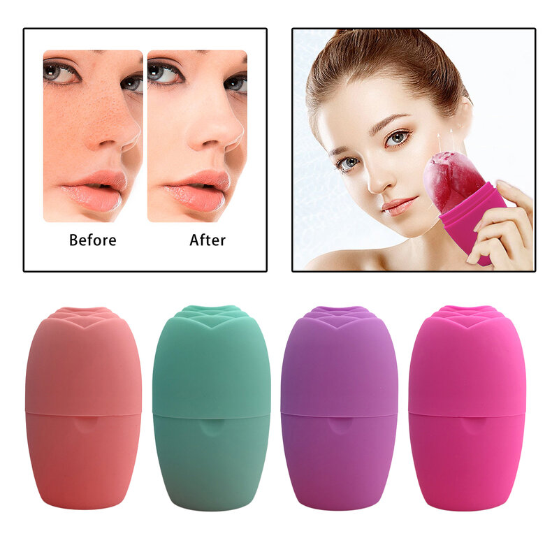 Silicone Ice Roller for Face Ice Massage Cup Ice Cube Trays Ice Globe Ice Balls Face Massager Facial Roller Reduce Acne