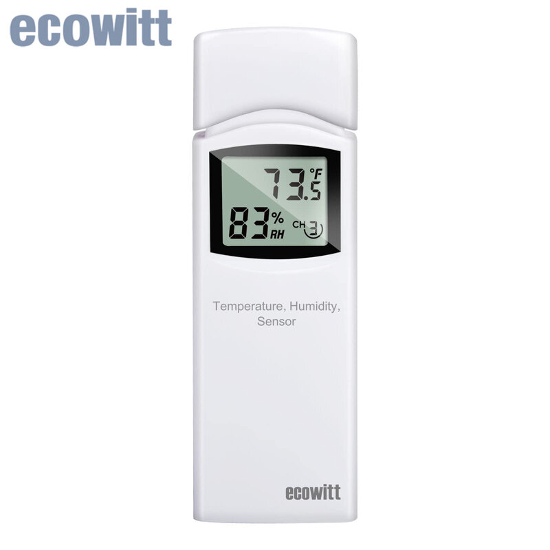 Ecowitt WN31(WH31) เครื่องวัดอุณหภูมิความชื้นไร้สาย8ช่องอุณหภูมิเซ็นเซอร์ความชื้นที่มีจอแสดงผล LCD (เกตเวย์ไม่รวม)