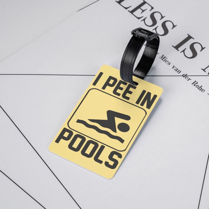 Grappig Zwemmen I Plas In Zwembaden Bagagelabels Aangepaste Bagagelabels Privacy Cover Id Label