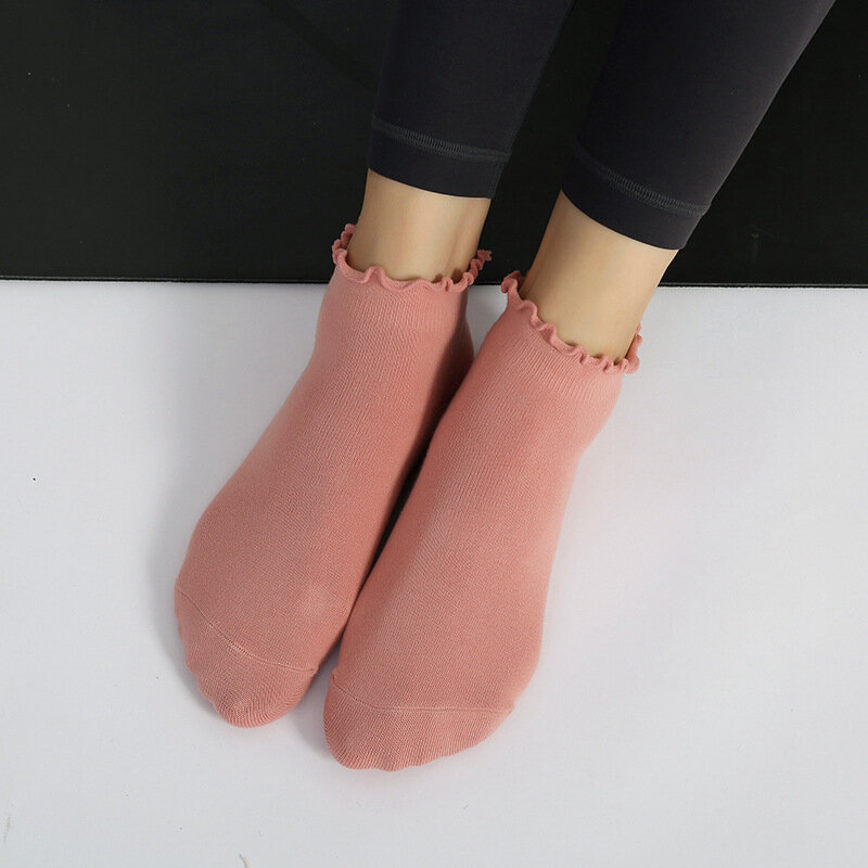 New Professional Two Toes Yoga Socks Women Backless Breathable Ruffle Ballet Pilates Socks Silicone Non-slip Dance Sports Socks