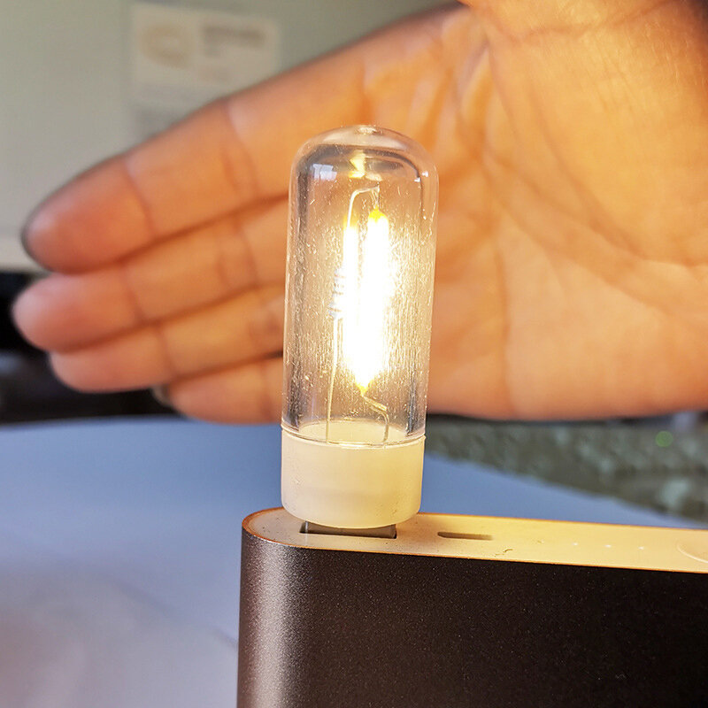 Luz de noche LED USB de 5V, lámpara de Camping, filamento de iluminación portátil, lámpara LED USB de carga, Bombilla de energía móvil para cuaderno de tesoro, 1 ud.