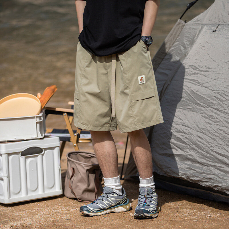 TFETTERS-Shorts retrô para homens, calças soltas, roupas casuais americanas, retrô masculino ao ar livre, tamanho grande, nova marca, 2024