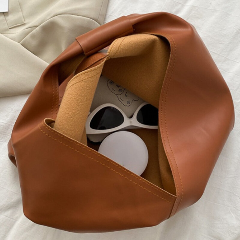 New Leather Totes Bags Women Casual Wild Ladies Hobos Handbags Large Capacity Shoulder Girls Simple Female Messenger Bag