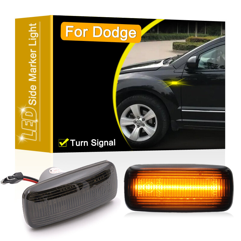 Luz LED de intermitente para coche, marcador de guardabarros lateral, impermeable, lente ahumada, para Dodge Caliber Nitro 2006-2011 Grand Caravan 2008-2016