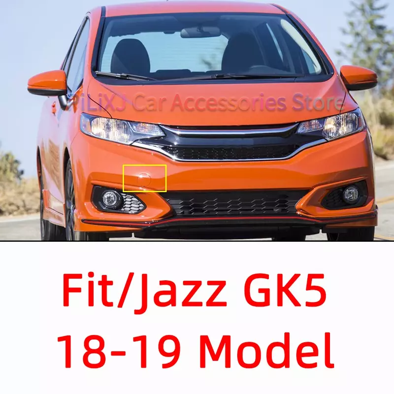 ฝาปิดเบ็ดลากกันชนหน้ารถยนต์สำหรับรถ Honda Fit / Jazz GK5 2014 2015 2016 2017 2018 2019ลากพ่วง