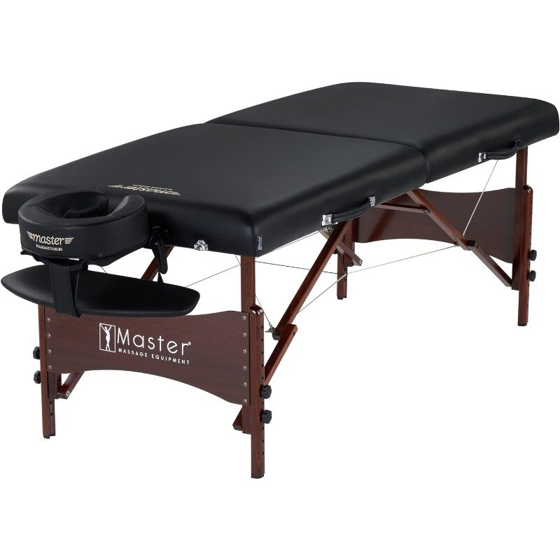 Tragbares Massage tisch paket von newport mit dichtem 2.5 "-Kissen, mit Walnuss gebeiztem Hartholz und Stütz kabeln aus Stahl