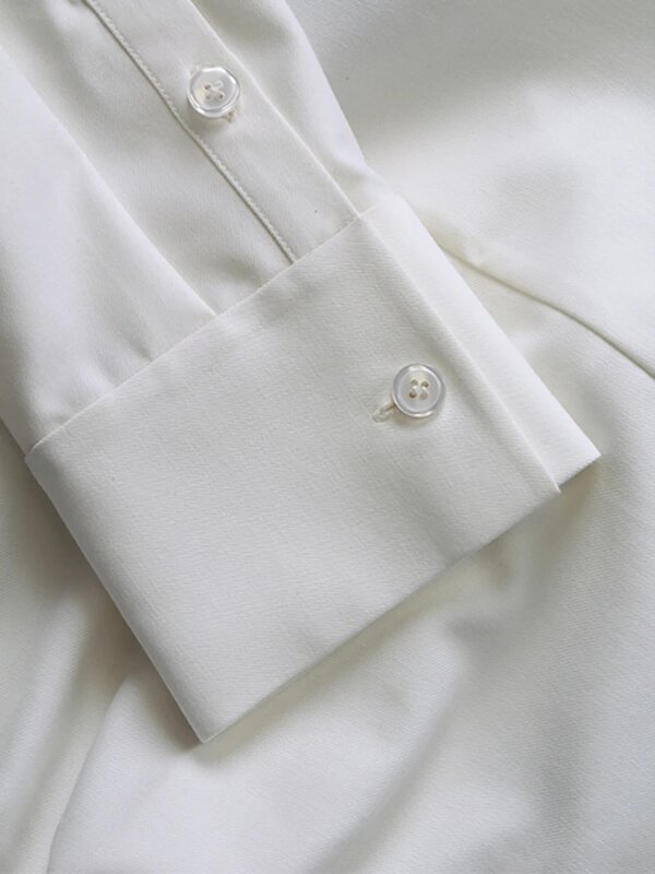ROMISS Colorblock eleganckie koszule dla kobiet klapa z długim rękawem patchworkowy jednorzędowy wyszczuplająca koszulka styl damski