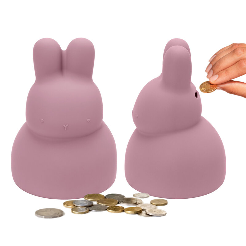 Tirelire en silicone animal de dessin animé mignon pour attirer l'argent, pot de pièces de monnaie, boîte d'épargne, jouet pour bébé