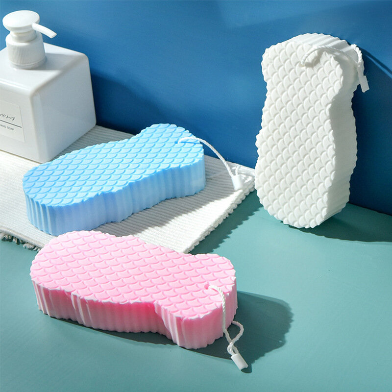Cepillo de ducha de esponja sin dolor, Limpieza Profunda, fácil, diseño de textura cóncava convexa, removedor de piel muerta, depurador corporal