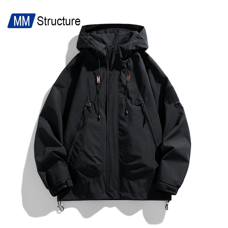 Neutral Outdoor Hooded Wind-Proof Waterproof Jacket High Quality Casual Student Loose Streetwear Windbreaker Men Clothing Spring