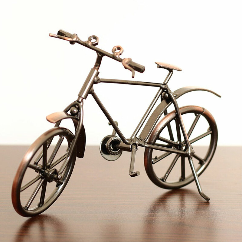 Kompaktowy i łatwy do przenoszenia Retro metalowy Model roweru sztuki ozdoby Iron Arts Mini Model roweru unikatowy