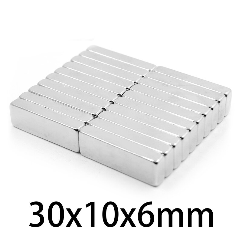3-20 Buah Magnet N35 Kuat Blok 30X10X6Mm 30Mm X 10Mm X 6Mm Lembar Super Magnet Neodymium Kuat Permanen 30*10*6Mm