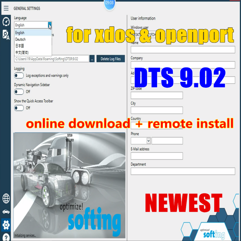 NEWEST! DTS Monaco V9.02 / DTS V8.16 for MB Star C4 C5 C6 multiplexer VCI for openport Remote Online Installation and Activation