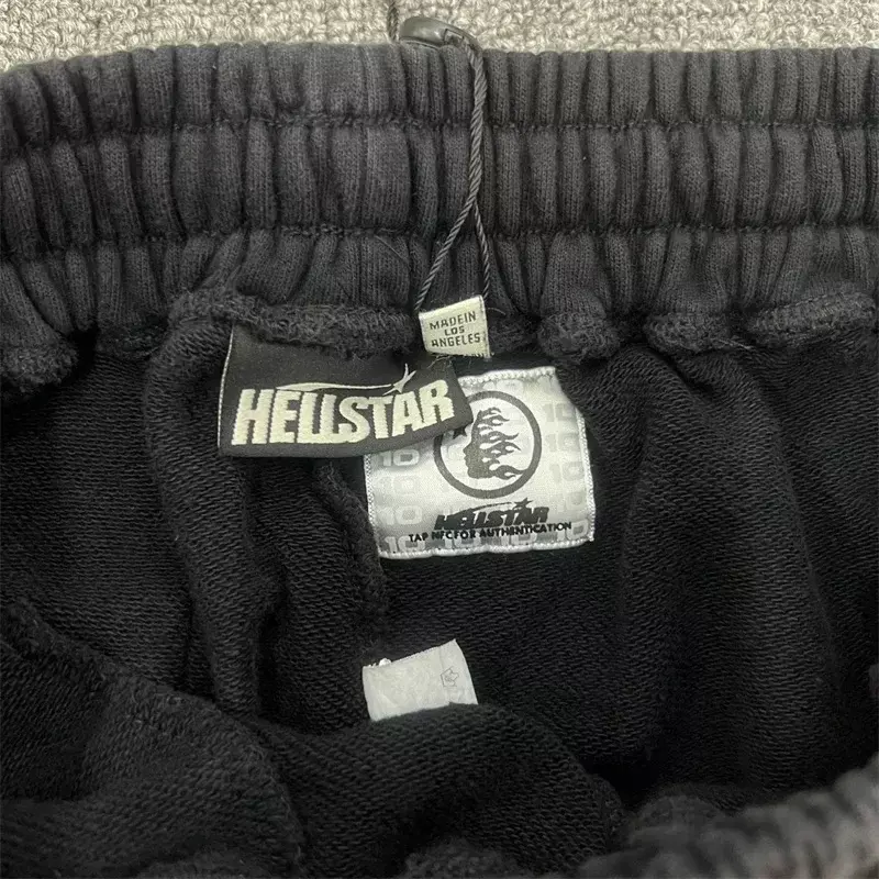 Hellstar-男性と女性のためのグローパンツなし、特大のジョギングパンツ、黒の色あせた、最高品質、24ss、1:1