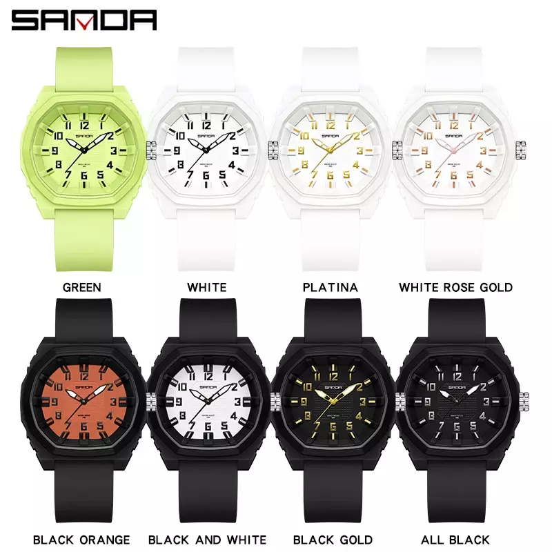 2023 Sanda 3236 시계, 인기 있는 심플 디지털 쿼츠 시계, 다목적 방수 전자 어린이 시계, 패션
