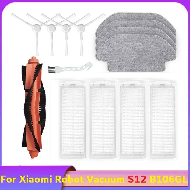 14 Stück für Xiaomi Roboter Vakuum S12 B106gl Roboter Hauptseite bürste wasch bar Hepa Filter Mop Pad Ersatzteile
