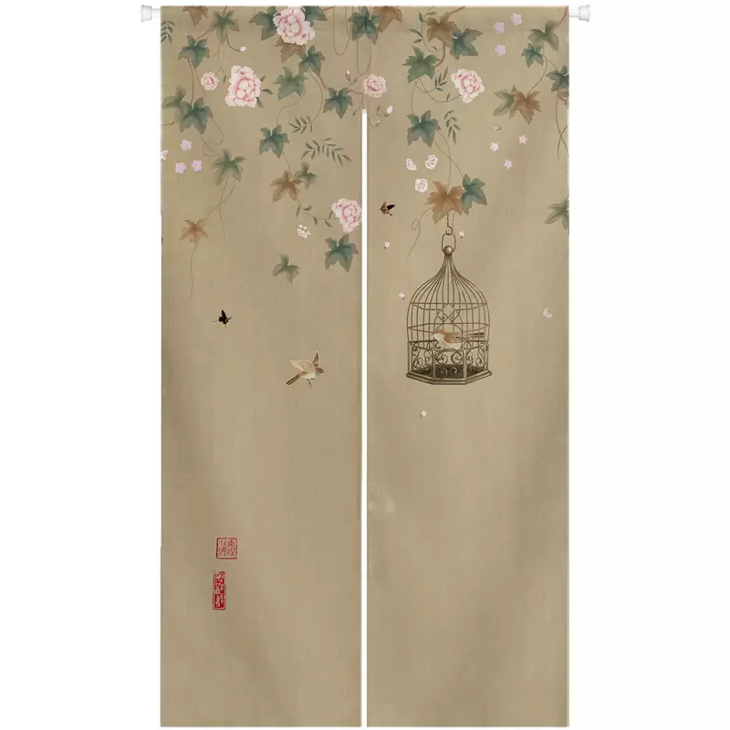Ofat-Rideau de porte nordique japonais, comparateur de jeu chinois, rideau de porte d'oiseau, cloison de chambre, décoration de cuisine, rideau de face