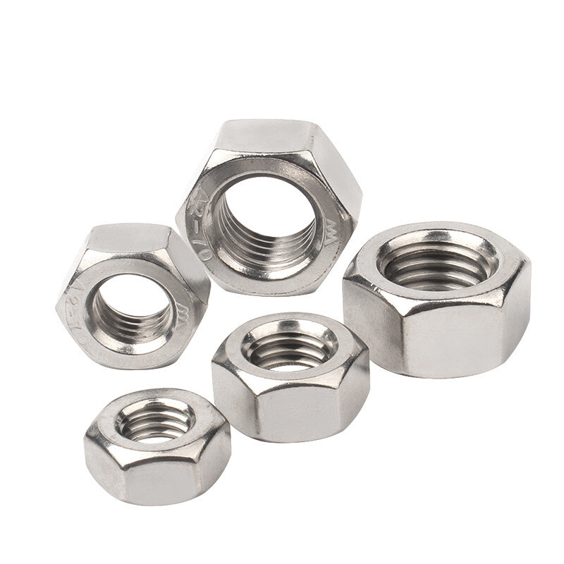 Tuerca hexagonal de acero inoxidable A2 100, 1/50/304 piezas, para M1, M1.2, M1.4, M1.6, M2, M2.5, M3, M4, M5, M8, M10, M12, M16, M20, M24