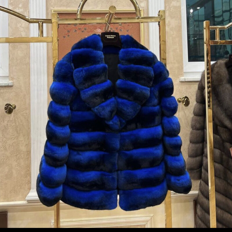 Jaqueta de pele de inverno real rex coelho casaco de pele das mulheres curto casaco de inverno das senhoras de pele natural marca de luxo
