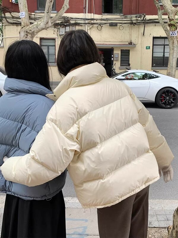 เสื้อแจ็คเก็ตฉบับภาษาเกาหลีสตรี, ใหม่2023เสื้อผ้าบุผ้าฝ้ายน้ำหนักเบาลำลองขาสั้นเสื้อโค้ทแฟชั่นหลวมขนมปัง