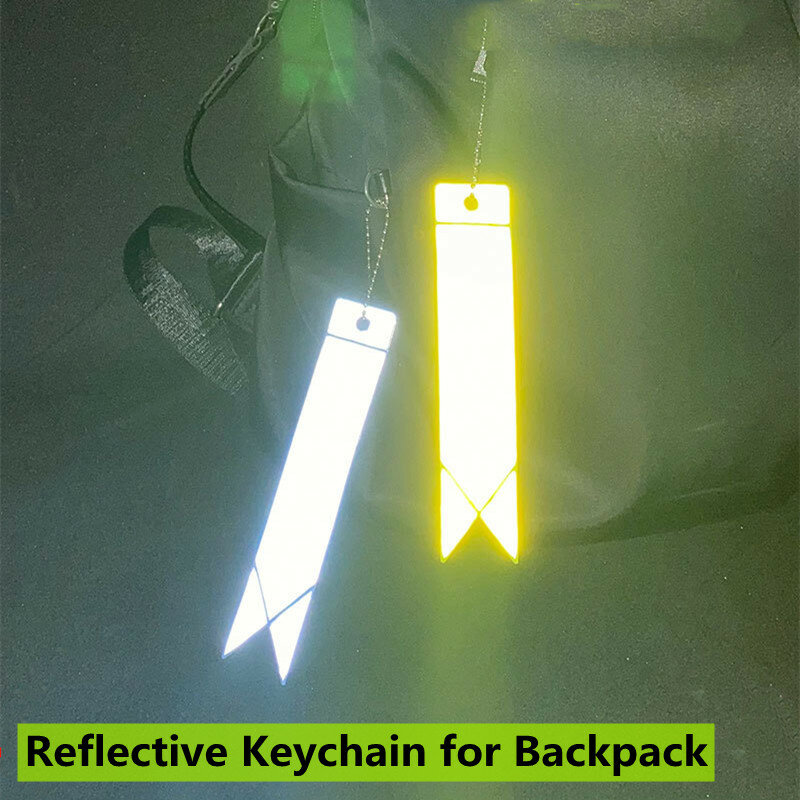 Llavero reflectante para bolsos, tira colgante de mochila, adornos reflectores para cosas, accesorios de seguridad nocturna para adultos y niños, 1 unidad