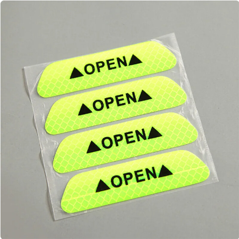 Universal Car Door Stickers Set, Safety Warning Mark, Open High Reflective Tape, Auto Acessórios, Exterior Bike Capacete, 4pcs