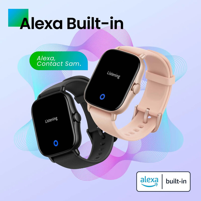 Amazfit GTS 2 jam tangan pintar, jam tangan pintar pelacak kebugaran dan kesehatan serba guna Alexa bawaan untuk ponsel IOS Android