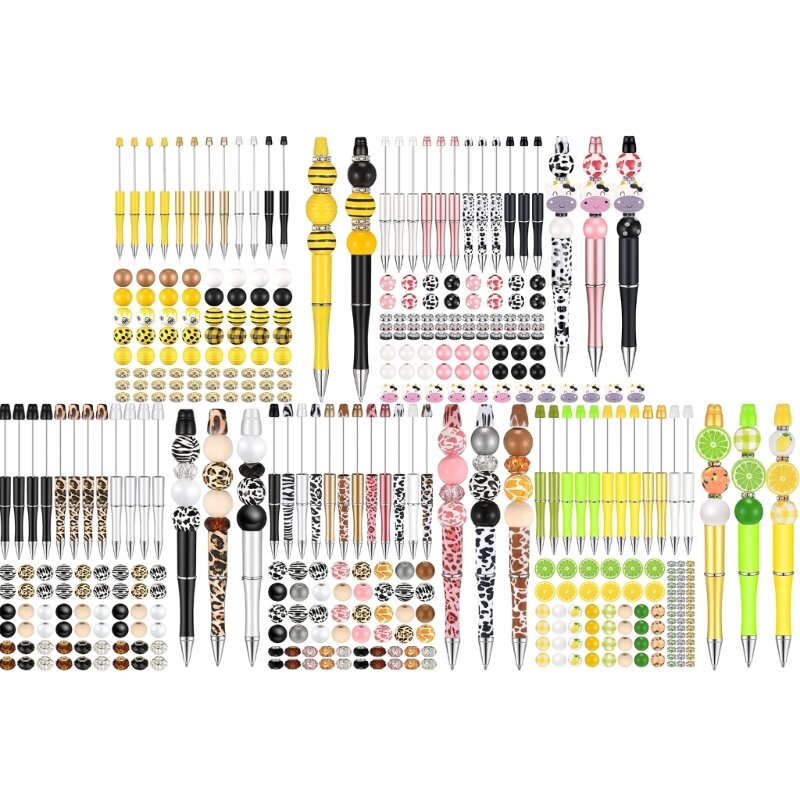 ชุดปากกาลูกปัดหลากสีสำหรับผู้ใหญ่ปากกาบอลพอยท์งานฝีมือชุดทำมือชุดอุปกรณ์งานฝีมือสำหรับสาวออฟฟิศ