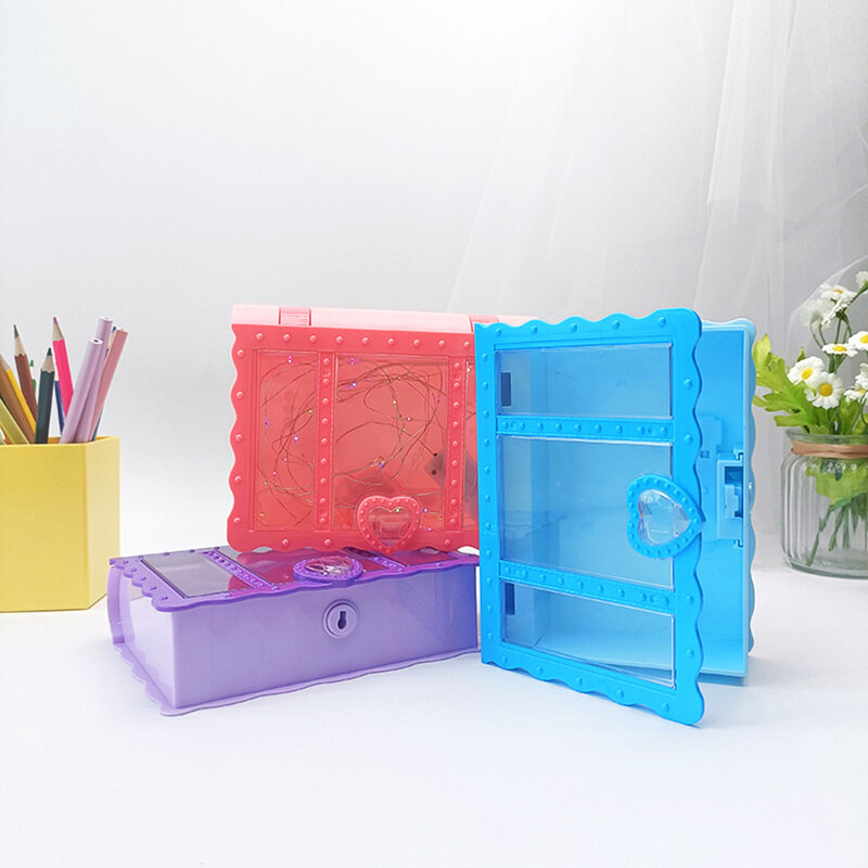 Creative Large Space Organizer Stationery Storage Box Book Shaped Display Case With Lock Jewelry Case Necklace Student Supplies