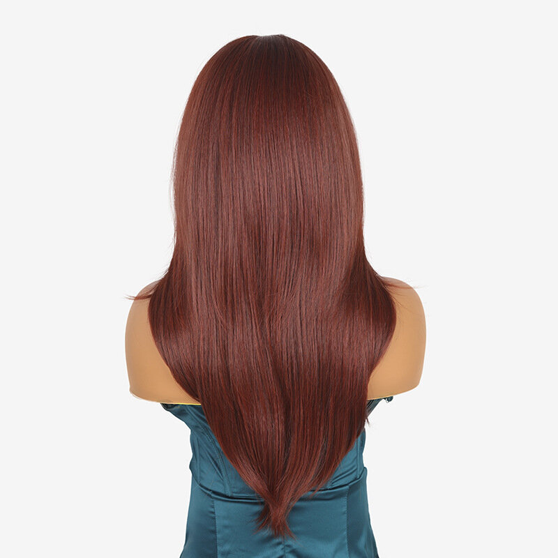 SNQP długie środkowe rozchylone proste włosy nowe stylowe włosy peruka dla kobiet codziennie na imprezę Cosplay odporne na wysoką temperaturę włókna wysokotemperaturowe