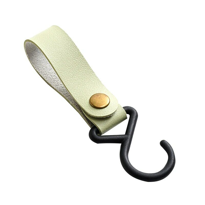 2024 New Outdoor Baby Bag Stroller Hook PU Leather Strap S Hooks with Plastic Carabiners Stroller Accessories for Pram Stroller