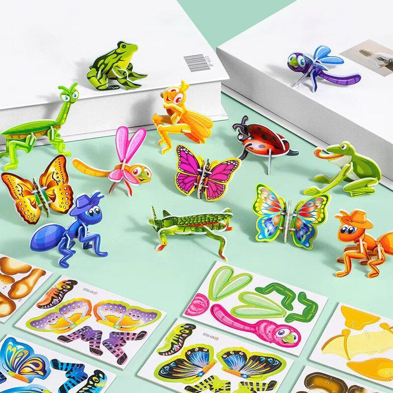 3D-Puzzle für Kinderspiel zeug 25 Stück pädagogisches 3D-Cartoon-Puzzle 3D-Puzzle Cartoon-Kunst handwerk Geschenke für Jungen Mädchen