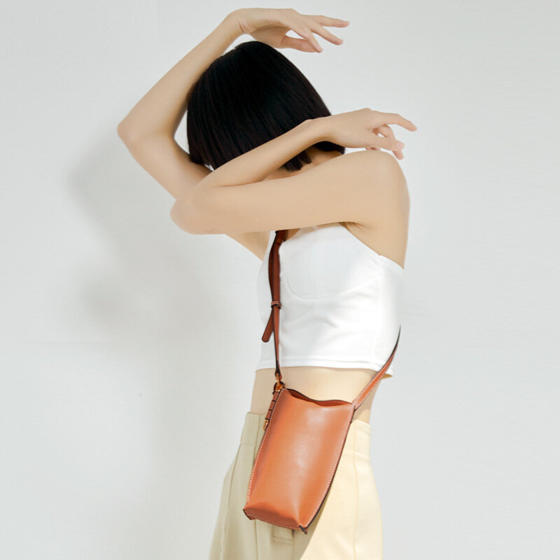 Bolsa móvel 2023 tendência feminina bolsa de ombro senhora mini bolsa feminina retro split couro feminino cruz-corpo mensageiro