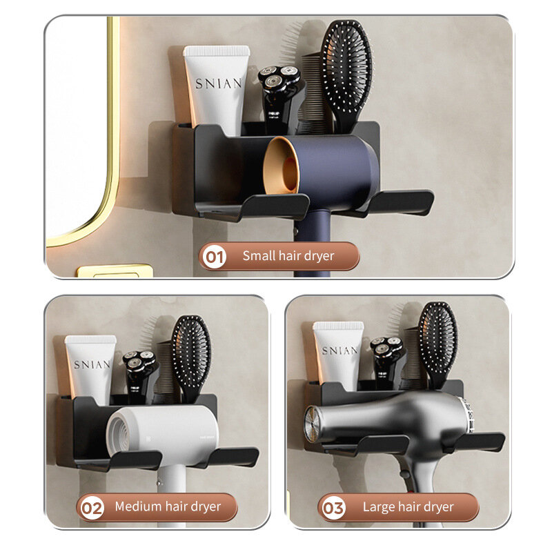 Suporte do secador de cabelo Wall Dryer Cradle Straightener Stand Secador de cabelo Organizador Box Toilet Blower Holder Prateleira Acessórios do banheiro