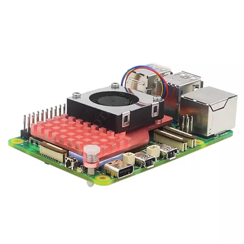 Raspberry Pi 5 Pi5 kipas pendingin aktif, Heatsink Radiator logam tembaga murni/Aluminum-perak/Aluminum-hitam